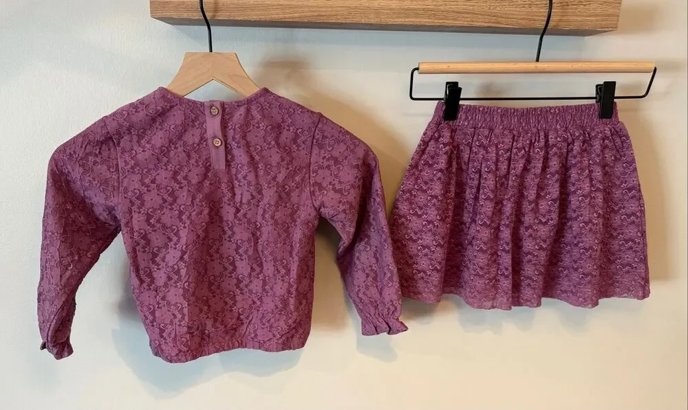 DAILY7 Euro Brand Girls Lace Skirt Set - 100% Cotton - Designer Sample